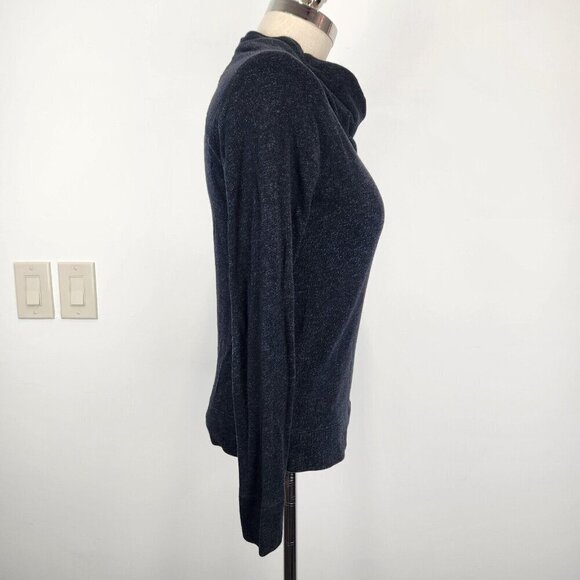 James Perse Cowl Funnel Neck Top Womens 3 Large Charcoal Gray Heather Pullover - Picture 4 of 10